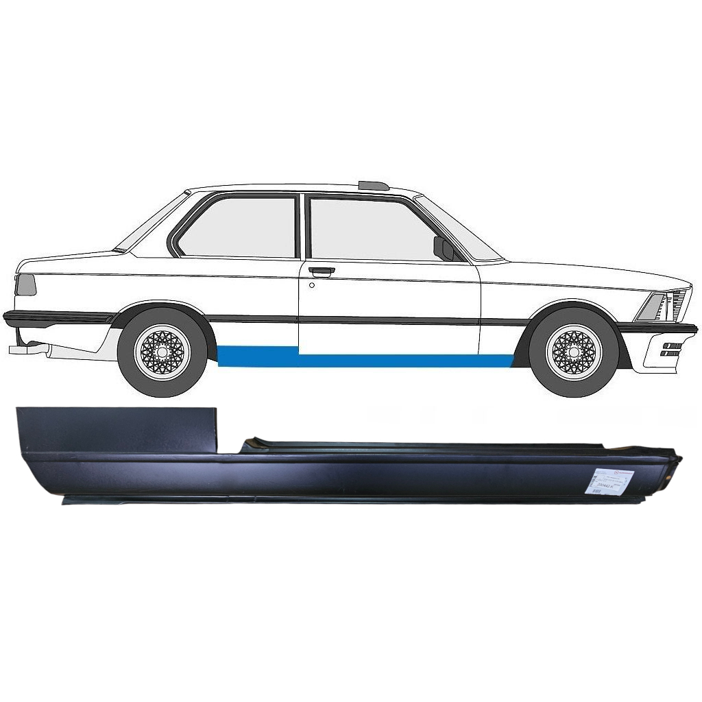 BMW 3 E21 1975-1984 2 DÖRRAR full TRÖSKELPLÅT TILL / PAR