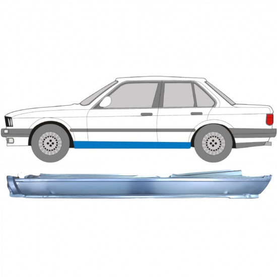BMW 3 E30 1982-1994 4 DÖRRAR full TRÖSKELPLÅT TILL / VÄNSTER
