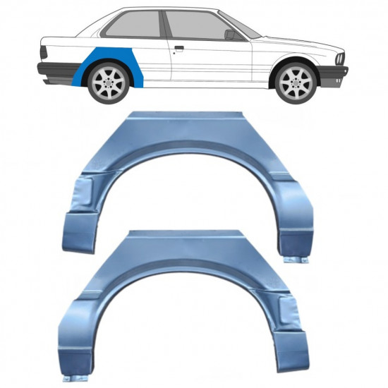 Sidovägg hjulhuskant för BMW 3 E30 1987-1994 / Vänster+Höger / Set 6383