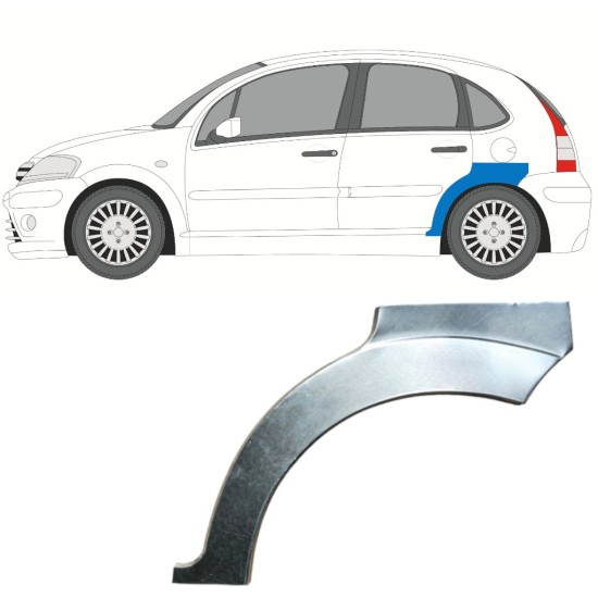 Sidovägg hjulhuskant för Citroen C3 2002-2010 / Vänster 14768 Sidovägg hjulhuskant för Citroen C3 2002-2010 / Vänster 14768
