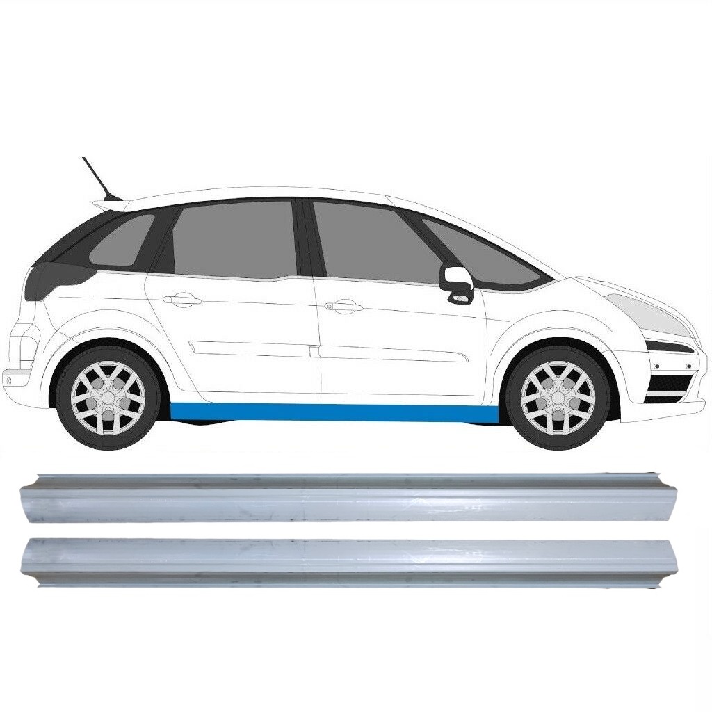 Tröskelplåt Reparationspanel För Citroen C4 Picasso 2006-2013 / Vänster+Höger / Set 6447
