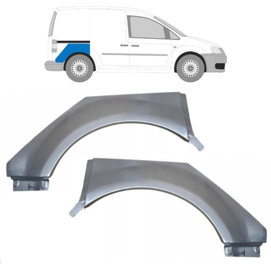 Sidovägg hjulhuskant för Volkswagen Caddy 2004-2020 / Vänster+Höger / Set 15165