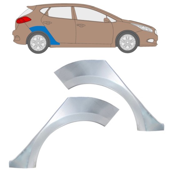 Sidovägg hjulhuskant för Kia Ceed 2012-2018 / Vänster+Höger / Set 16336