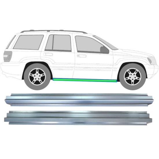 Reparationspanel för inre och yttre tröskel för Jeep Grand Cherokee 1998-2005 / Vänster = Höger (symmetrisk) / Set 17005
