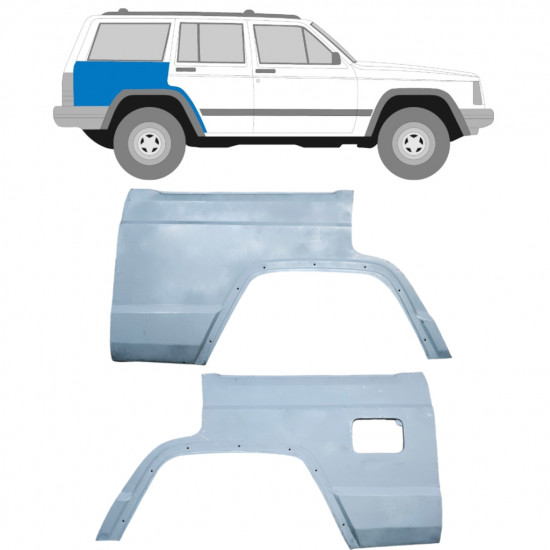 Sidovägg hjulhuskant för Jeep Cherokee XJ 1984-2001 / Vänster+Höger / Set 10442