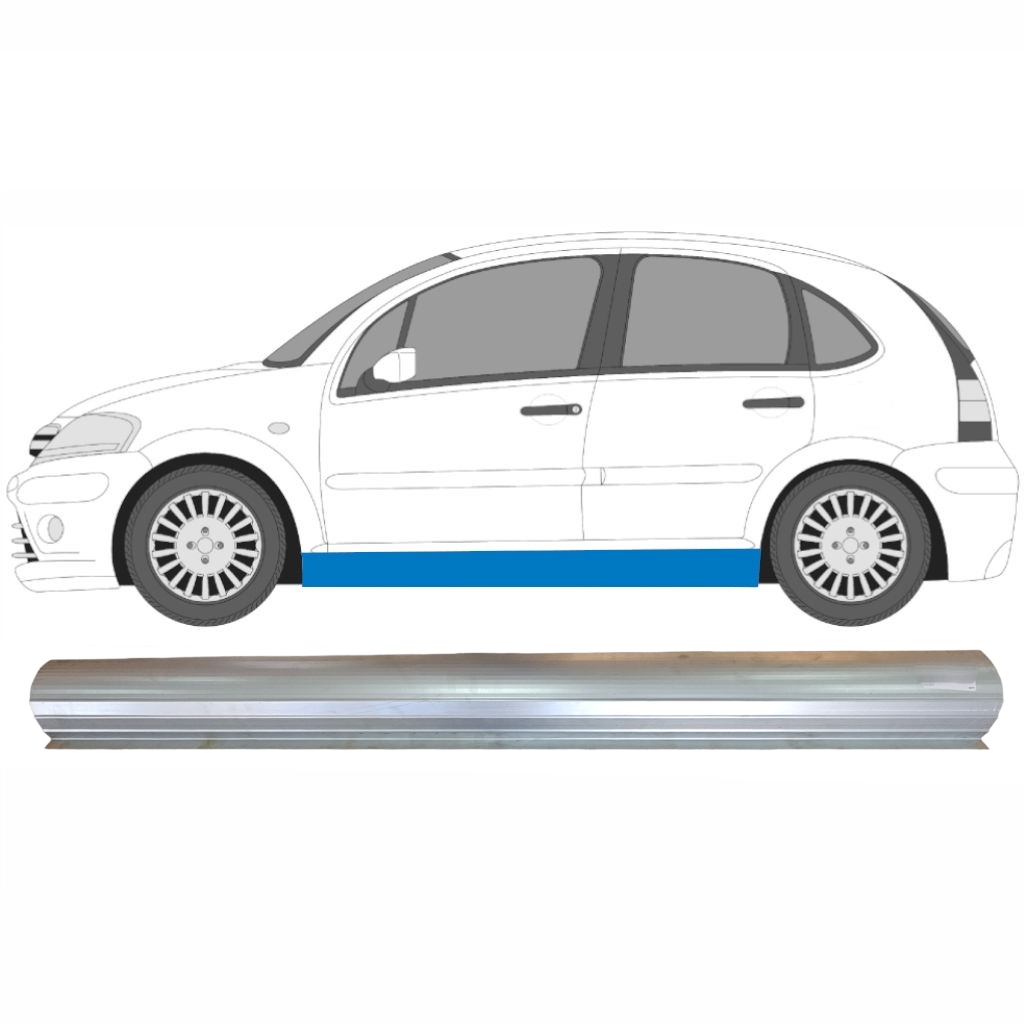 Tröskelplåt Reparationspanel För Citroen C3 2002-2010 / Vänster 6445