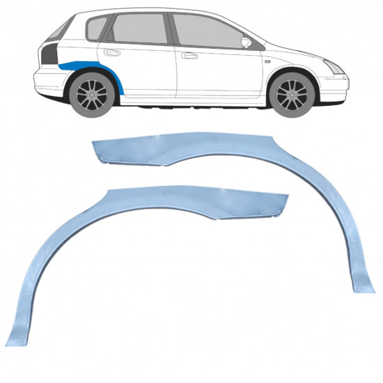 Sidovägg hjulhuskant för Honda Civic 2001-2005 / Vänster+Höger / Set 9224