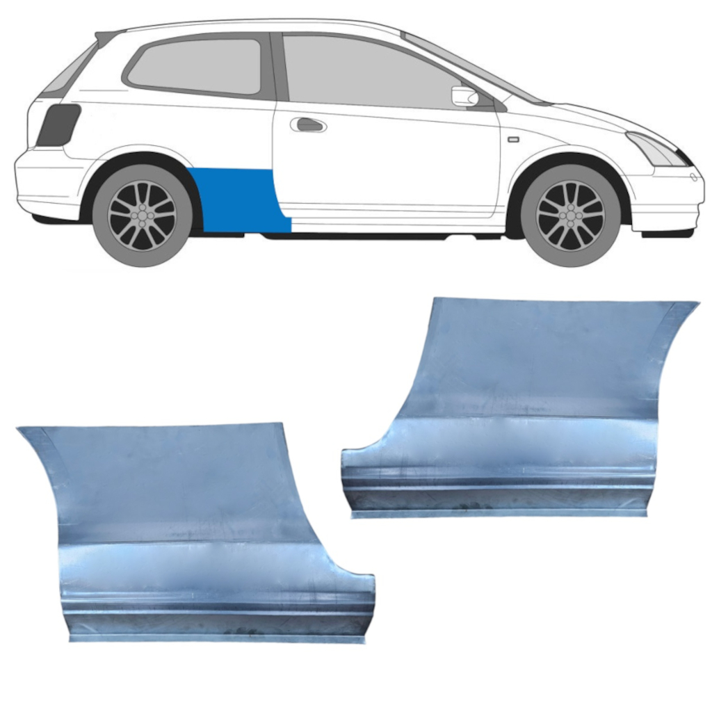 Sidovägg Hjulhuskant För Honda Civic 2001-2005 / Vänster+Höger / Set 9633