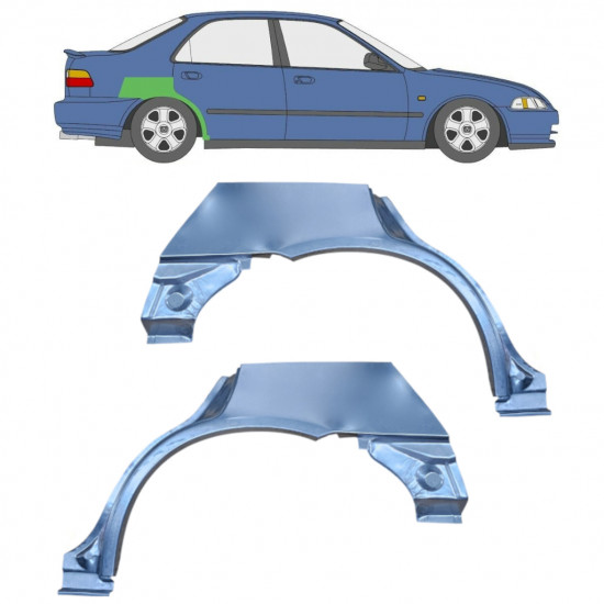 Sidovägg hjulhuskant för Honda Civic 1991-1995 / Vänster+Höger / Set 10467