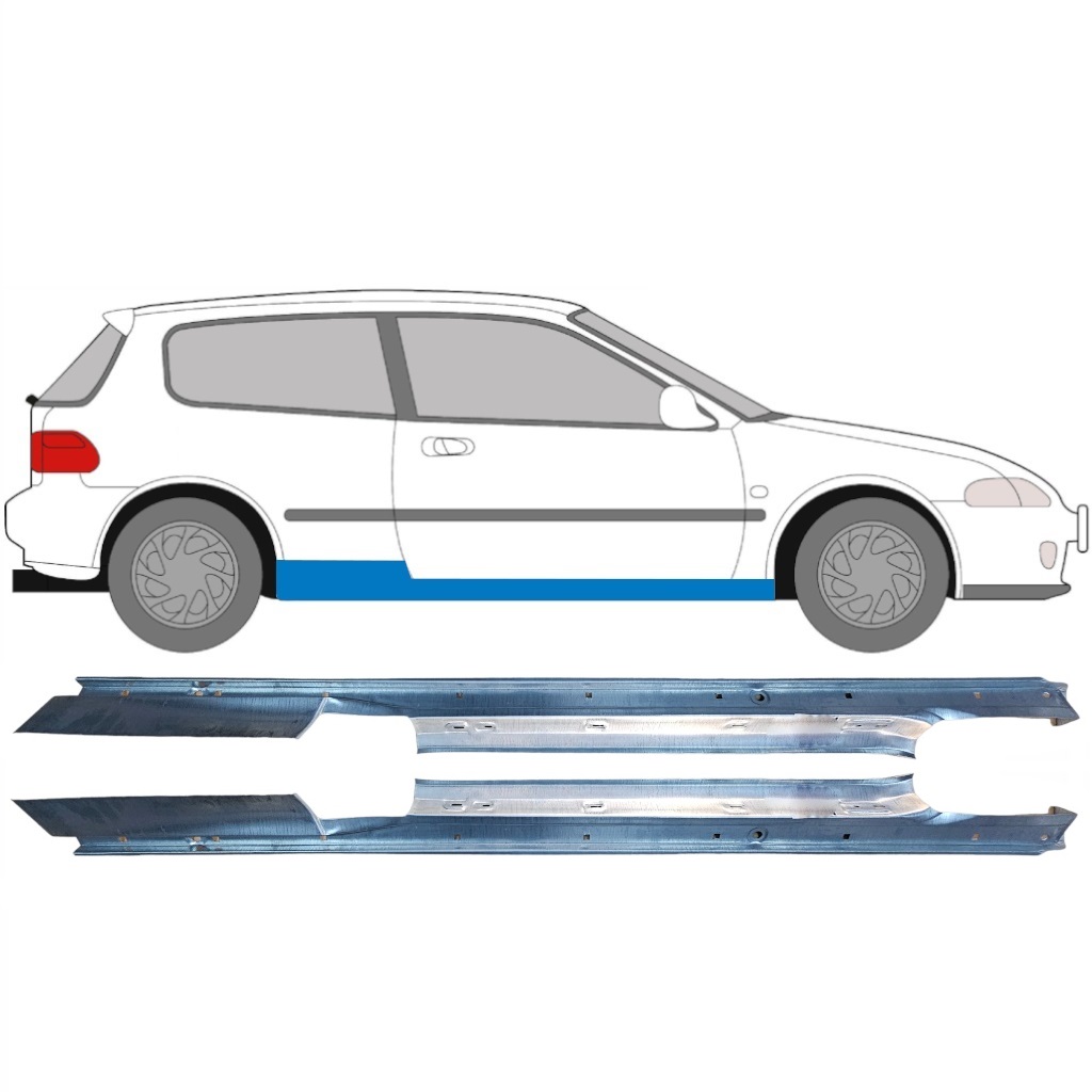 Tröskelplåt Reparationspanel För Honda Civic 1991-1995 / Vänster+Höger / Set 9168