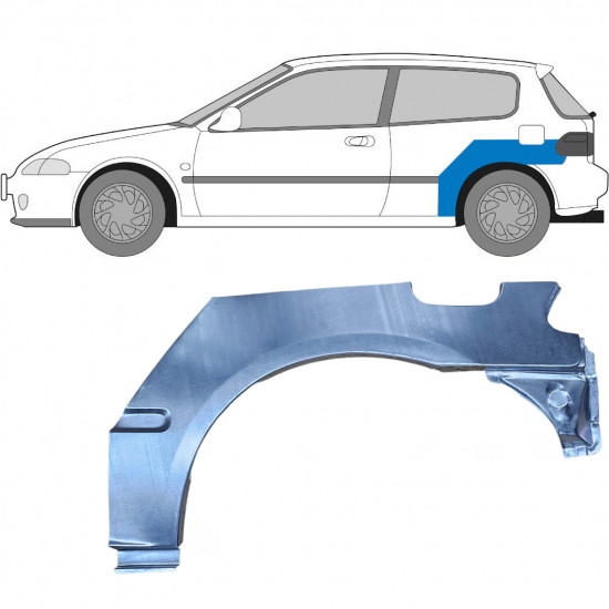 Sidovägg hjulhuskant för Honda Civic 1991-1995 / Vänster 6178