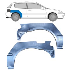 Sidovägg hjulhuskant för Honda Civic 1991-1995 / Vänster+Höger / Set 10424