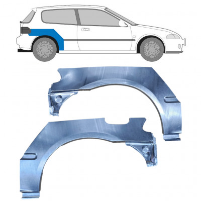 Sidovägg hjulhuskant för Honda Civic 1991-1995 / Vänster+Höger / Set 10424