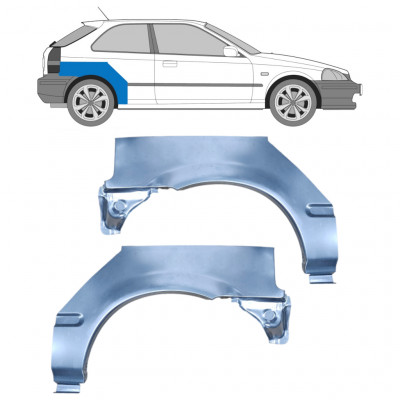 Sidovägg hjulhuskant för Honda Civic 1995-2000 / Vänster+Höger / Set 9163