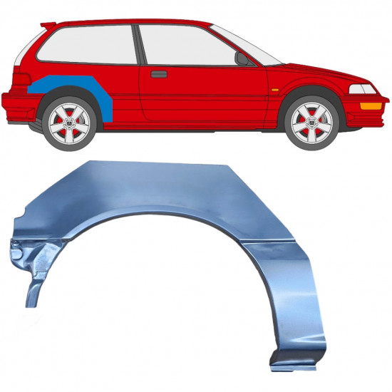 Sidovägg hjulhuskant för Honda Civic 1987-1991 / Höger 6630