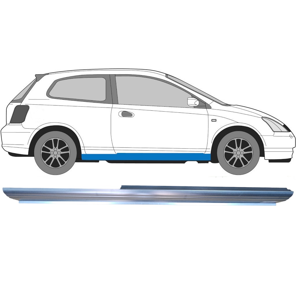 Tröskelplåt Reparationspanel För Honda Civic 2001-2005 / Höger 6646