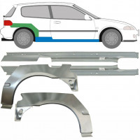 Tröskelplåt + sidovägg hjulhuskant för Honda Civic 1991-1995 / Vänster+Höger / Set 9539
