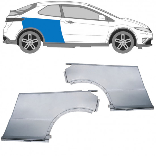 Sidovägg hjulhuskant för Honda Civic 2005-2011 / Vänster+Höger / Set 9617