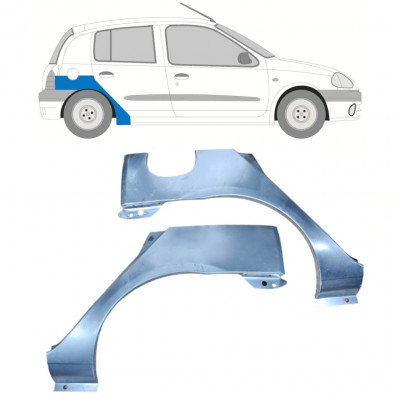 Sidovägg hjulhuskant för Renault Clio 1998-2012 / Vänster+Höger / Set 9682