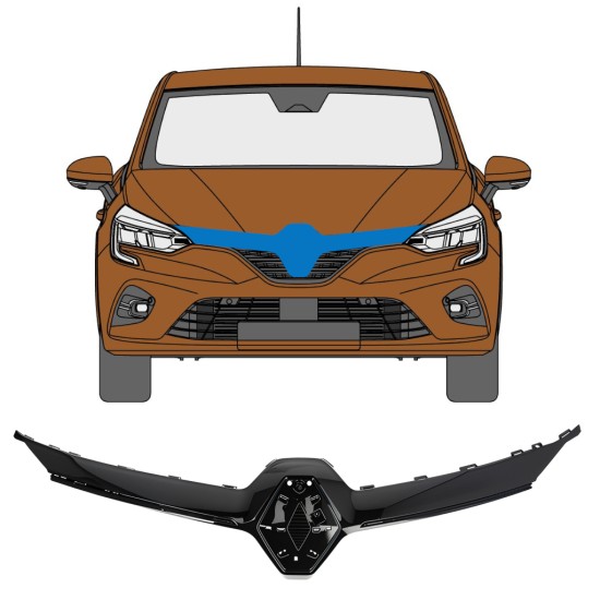 Grilllist för Renault Clio V 2019- 16235