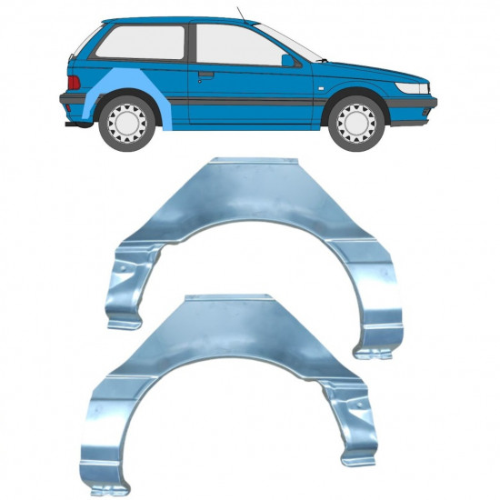 Sidovägg hjulhuskant för Mitsubishi Colt 1988-1992 / Vänster+Höger / Set 11017