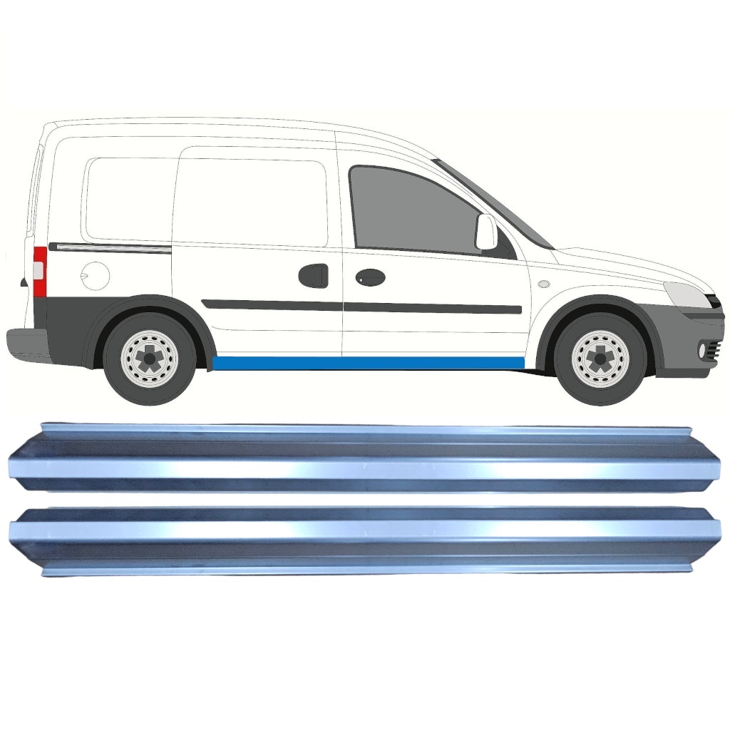 Tröskelplåt Reparationspanel För Opel Combo 2000-2010 / Vänster = Höger (Symmetrisk) / Set 10281