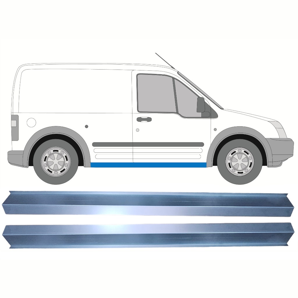 Tröskelplåt Reparationspanel För Ford Transit Connect 2003-2009 / Swb / Vänster = Höger (Symmetrisk) / Set 10270