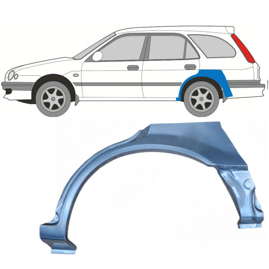 Sidovägg hjulhuskant för Toyota Corolla 1997-2002 / Vänster 5437