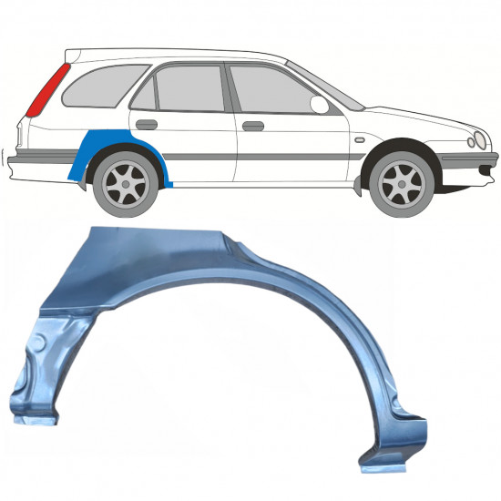 Sidovägg hjulhuskant för Toyota Corolla 1997-2002 / Höger 5438