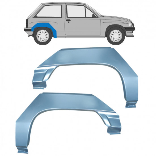 Sidovägg hjulhuskant för Opel Corsa A 1982-1993 / Vänster+Höger / Set 9794