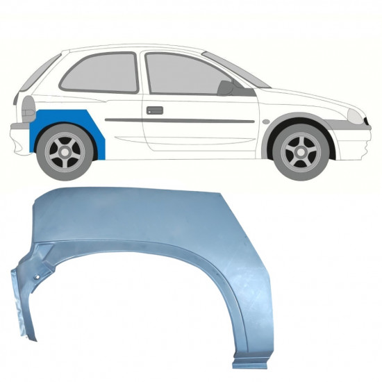 Sidovägg hjulhuskant för Opel Corsa B 1993-2001 / Höger 7255