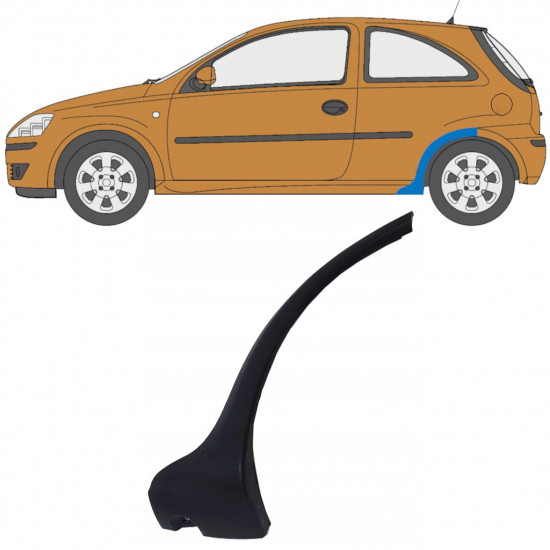 Prydnadslist stänkskärm list för Opel Corsa 2003-2010 / Vänster 11706