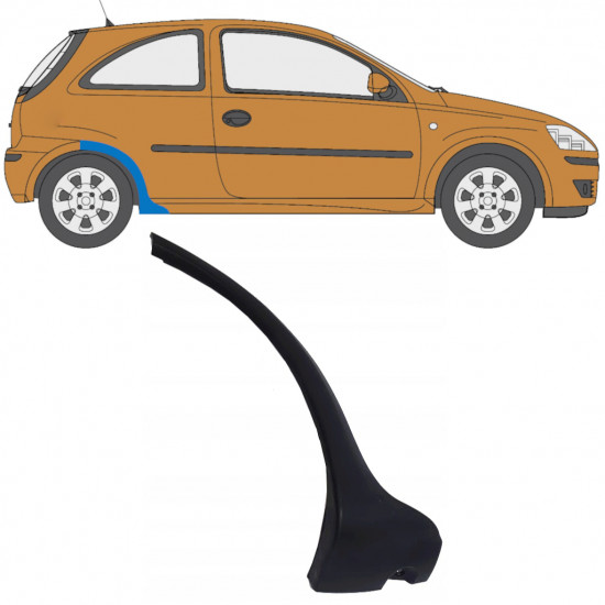 Prydnadslist stänkskärm list för Opel Corsa 2003-2010 / Höger 11705