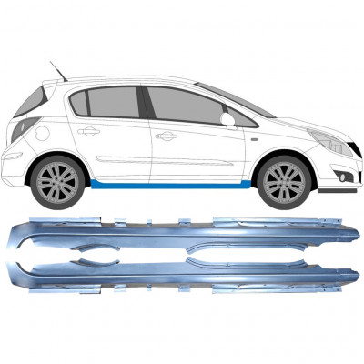 Tröskelplåt reparationspanel för Opel Corsa 2006-2015 / Vänster+Höger / Set 10539