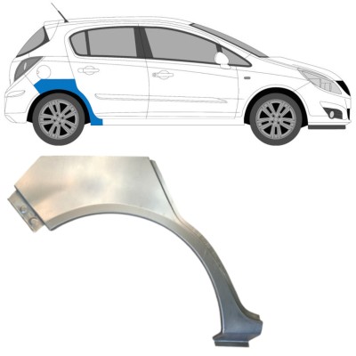 Sidovägg hjulhuskant för Opel Corsa D 2006-2015 / Höger / HATCHBACK 14575