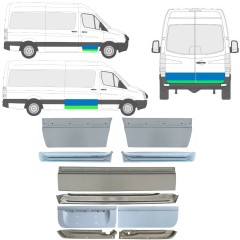 Inre + yttre dörr reparationspanel för Volkswagen Crafter 2005-2017 / Vänster+Höger / Set 14493