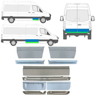 Inre + yttre dörr reparationspanel för Volkswagen Crafter 2005-2017 / Vänster+Höger / Set 14493