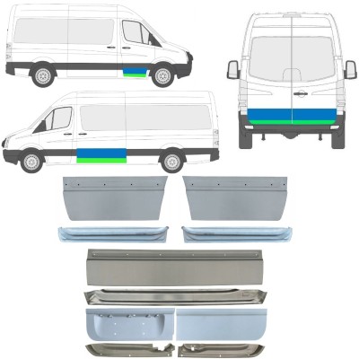 Inre + yttre dörr reparationspanel för Volkswagen Crafter 2005-2017 / Vänster+Höger / Set 14494