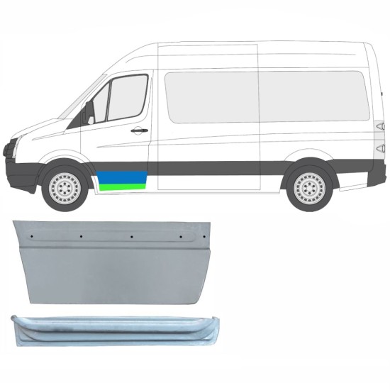 Inre + yttre fram dörrreparationspanel för Volkswagen Crafter 2005-2017 / Vänster / Set 14029