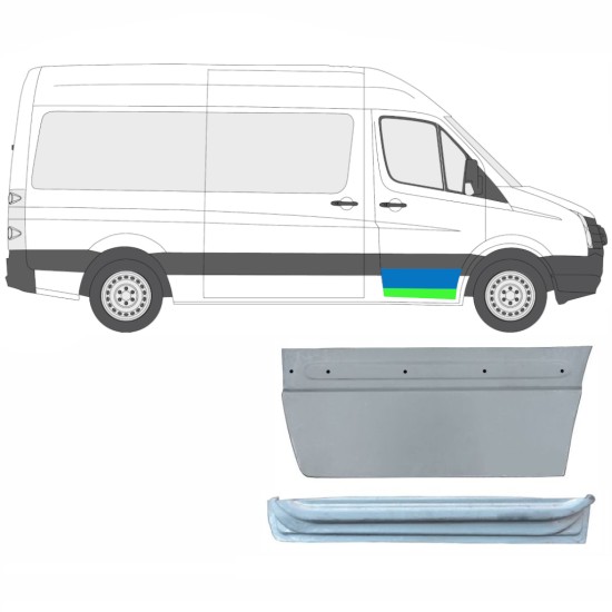 Inre + yttre fram dörrreparationspanel för Volkswagen Crafter 2005-2017 / Höger / Set 14028