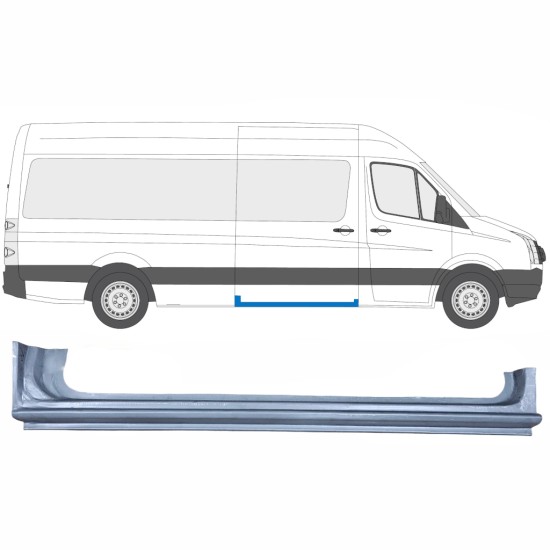 Skjutdörr tröskel reparationspanel för Volkswagen Crafter 2005-2017 / Höger 13437