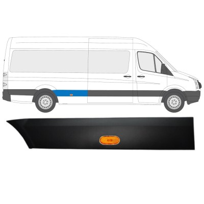 Prydnadslist sidovägg skyddslister med lampa för Volkswagen Crafter 2005-2017 / Höger / Set 13993