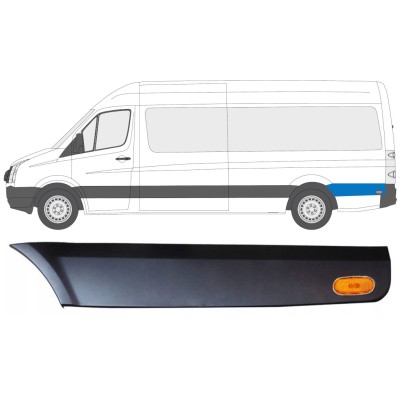 Prydnadslist sidovägg skyddslister med lampa för Volkswagen Crafter 2005-2017 / Vänster / Set 13996