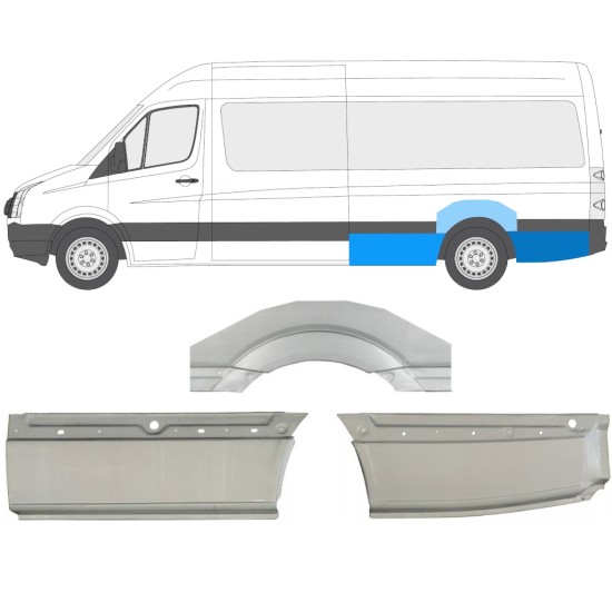 Sidovägg hjulhuskant för Volkswagen Crafter 2005-2017 / Vänster / Set 13944