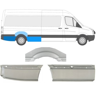 Sidovägg hjulhuskant för Volkswagen Crafter 2005-2017 / Höger / Set 13943