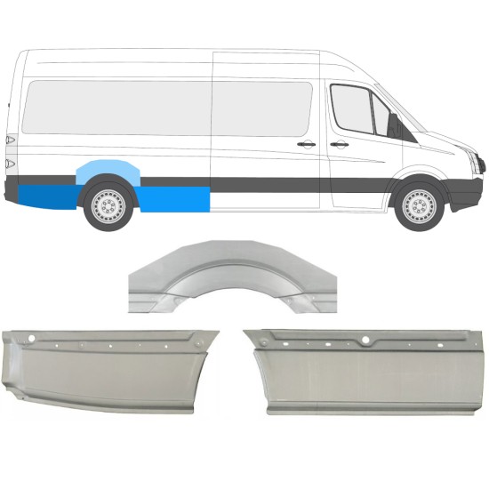 Sidovägg hjulhuskant för Volkswagen Crafter 2005-2017 / Höger / Set 13943