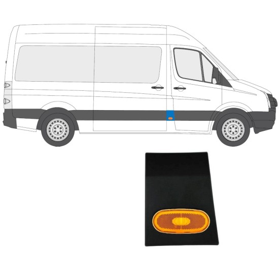 Prydnads Skyddslist stolpe med lampa för Volkswagen Crafter 2005-2017 / Höger / Set 14147