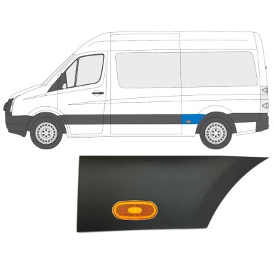 Prydnadslist sidovägg skyddslister med lampa för Volkswagen Crafter 2005-2017 / Vänster / Set 14089
