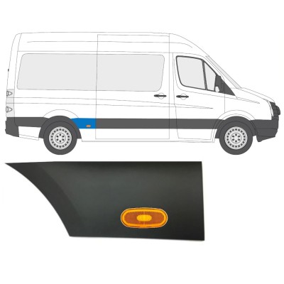 Prydnadslist sidovägg skyddslister med lampa för Volkswagen Crafter 2005-2017 / Höger / Set 14088