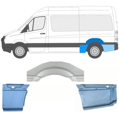 Sidovägg hjulhuskant för Volkswagen Crafter 2005-2017 / Vänster / Set 13942